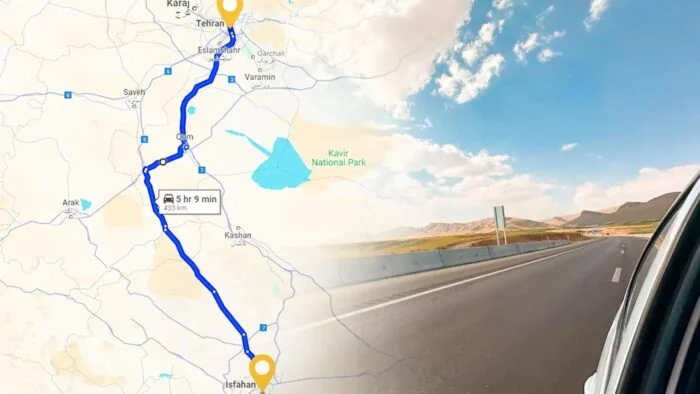 فاصله تهران تا اصفهان