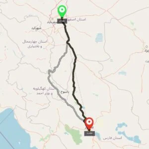 فاصله اصفهان تا شیراز